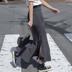 新品LAUIR ロング スカート スリットマーメイドロングスカート薄手伸縮生地のサムネイル