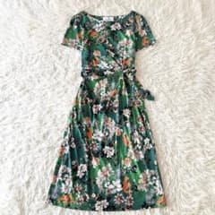 11号✨美品 近年ケイミー フレッシュライムデイリーワンピース 花柄 リボン 緑 11号✨美品 近年ケイミー フレッシュライムデイリーワンピース 花柄