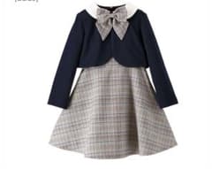 ネイビー ジャケット チェック柄 ワンピース 120cmのサムネイル
