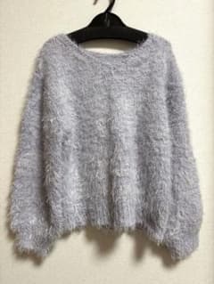 natural couture シャギーニット 長袖 ライトパープル Fのサムネイル