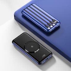 モバイルバッテリー 50000mAhワイヤレス充電器 PSE認証済　ブルー