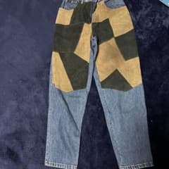 KANSAS デニム レザー パッチワーク パンツのサムネイル