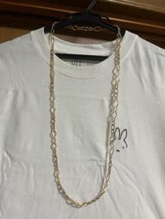 ロングビーズネックレス ゴールド系