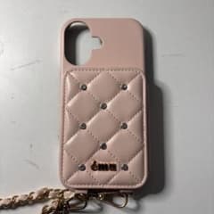 ému iPhoneケース キルティング ピンク ストーン付きのサムネイル