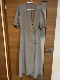 ギンガムチェック カシュクールワンピースのサムネイル