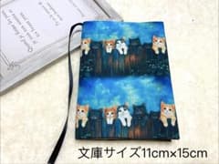 302ハンドメイド ブックカバー 文庫サイズ 猫柄のサムネイル