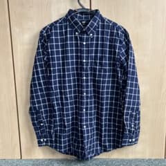 UNIQLO 長袖シャツ ネイビー チェック柄のサムネイル