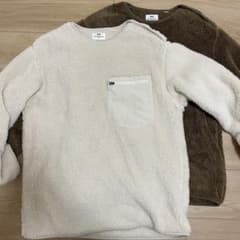 ユニクロxエンジニアードガーメンツ フリースプルオーバー ブラウン＋オフホワイトのサムネイル