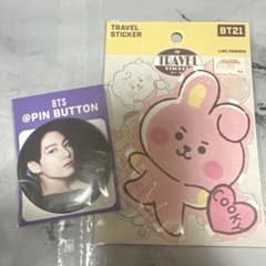 BTS Cooky ステッカーとピンバッジセットのサムネイル