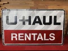 ガレージ RENTALS ヴィンテージ看板 【大型】U-Haul U-Haul: Express Sign Custom at NY Auburn, in Rental Truck Moving その他