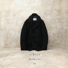 限定値下☆Schott USA製 740N Pコート 90s ダブル 10ボタン 貴重 USA製 デッドストック 90's Schott 740N ショット ピーコート P