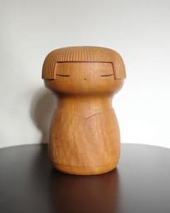 山中三平 「童女」 創作こけし 民芸 木彫 オブジェ Kokeshi doll