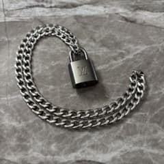極美品 LOUISVUITTON カデナ 新品社外シルバー喜平ネックレス 南京錠 ア*ス様 美品 LOUIS VUITTON カデナ 南京錠 社外新品シルバー喜平