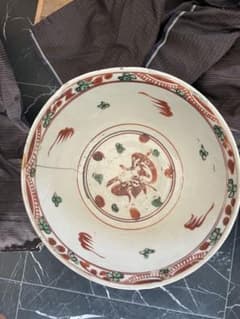 赤と緑の装飾 陶器ボウル | Mercari