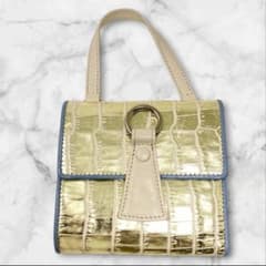 ヒロコハヤシ ナイトアンドデイ 持ち手付き財布 持ち手 クロコ ゴールド 財布 ヒロコハヤシ ナイトアンドデイ 持ち手付き財布 ゴールド 財布 持ち手
