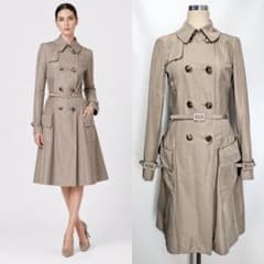 DIOR 2007FW ガリアーノ期 クリスタル装飾 シルク トレンチコート