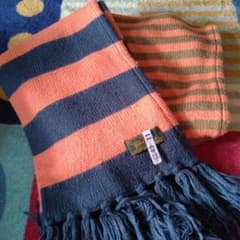 Genuine オレンジネイビーストライプマフラー LLサイズ - メルカリ