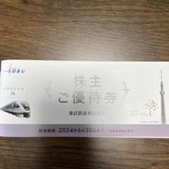 東武鉄道株主優待券　1冊のサムネイル
