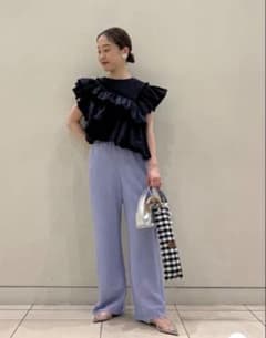最終価格アローズ UNITED ARROWS プリーツフリル コンビ カットソー