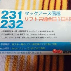 マックアース信越  共通 リフト券  1日券のサムネイル