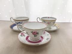 日本製 カップ&ソーサー bone china (ボーンチャイナ) 3色セットのサムネイル