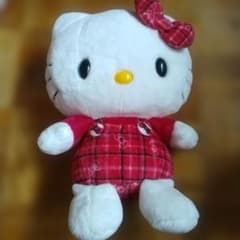 산리오 헬로 키티 만마루 체크 봉제 인형 복고 헤세이 2011