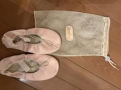 チャコットピンク バレエシューズ 21cm メッシュバッグ付き