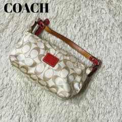COACH ミニバッグ シグネチャー ベージュクリーム ロゴプリント　【特価】のサムネイル