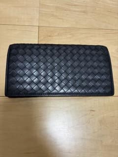 Bottega Veneta 黒 レザー 編み込み 長財布のサムネイル