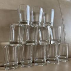 【未使用】ショットグラス 12個セット 厚底 ガラスコップ バー 飲食店