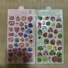 3D立体 アニマルシール ぷっくり 動物ステッカー セット 2シートセットのサムネイル