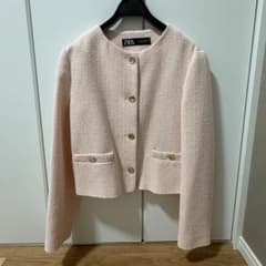 ZARA ピンク ツイードジャケット Sのサムネイル