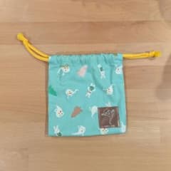 せなけいこ ミニ巾着（コップ袋）めがねうさぎのサムネイル