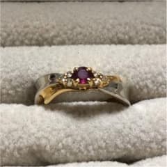プラチナ 18K ルビー ダイヤ リング 11号のサムネイル