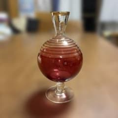 【ヴィンテージ】金彩 ルビーレッド ガラス デキャンタ カラフェ 花瓶 オブジェのサムネイル