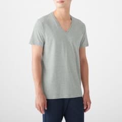値下げします！【新品未使用】無印良品2枚組VネックTシャツ　グレー　S メンズのサムネイル