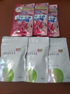大塚製薬エクエル120粒入り3袋と小林製薬エクオールα60粒入り3袋のサムネイル