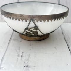 中国古美術 天府紋銀 白玉碗 鳳凰龍紋 玉製 茶碗 純銀 真鍮 天然石