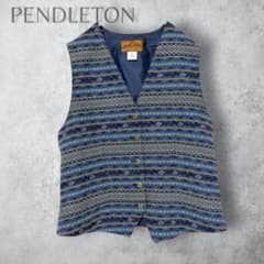 PENDLETON ペンドルトン ネイティブ柄 ベスト USA製 6 ブルー - メルカリ