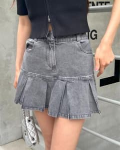 INGNI デニムプリーツミニスカート グレーのサムネイル