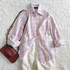 美品 ETRO エトロ イタリア製 チェック柄 長袖シャツ コットン100 XL