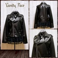 合皮 ライダース 光沢 黒 平成ギャル y2k ダークコア パンク nana