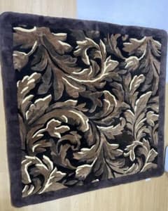 美品 京都西川 ムートンラグ 天然羊毛 オーストラリア産 厚手 備長炭