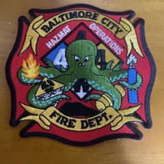 BALTIMORE CITY HAZMAT 消防 刺繍ワッペンのサムネイル