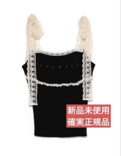 andmary Lil lace knit tops Black アンドマリー - メルカリ