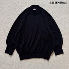 S.ESSENTIALS ハイネックニットセーター　ドルマンスリーブ　黒　薄手