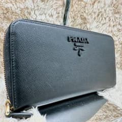 【現行類似・美品✨】プラダ 長財布 ラウンドファスナー サフィアーノレザー プラダ PRADA ラウンドファスナー長財布 サフィアーノ レザー ブラック