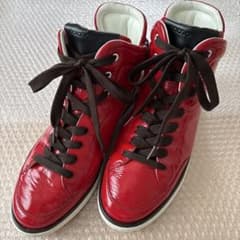 [Used] Dolce & Gabbana patent leather high-top sneakers, size 29cm