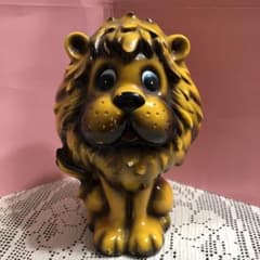 昭和レトロ 陶器 ライオンの貯金箱 きたたかし作 - メルカリ