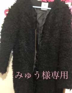 ナノ ユニバース レディースブークレZIPコート黒のサムネイル